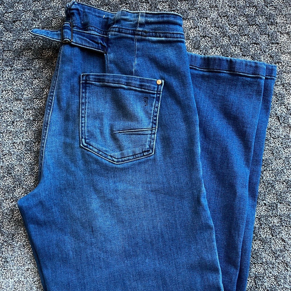 High Rise Wide Leg Utility Trouser Jeans by Pilcro